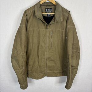 Kuhl Mens 3XL Brown Canvas Jacket Full Zip Fleece Lined Workwear Pantina Dye